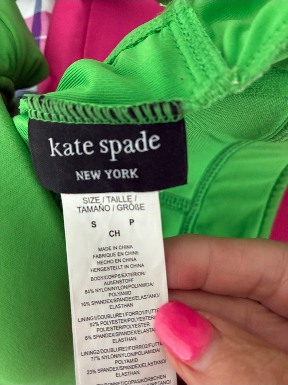 NWT kate spade Bright Green One-Piece Swimsuit - Picture 3 of 7